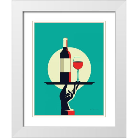 Red Wine White Modern Wood Framed Art Print with Double Matting by Escalante, Omar