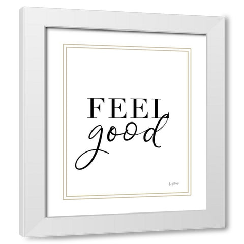 Simple Words I White Modern Wood Framed Art Print with Double Matting by Thorns, Becky