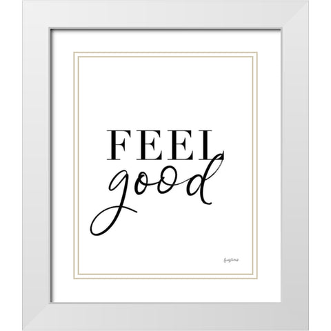Simple Words I White Modern Wood Framed Art Print with Double Matting by Thorns, Becky