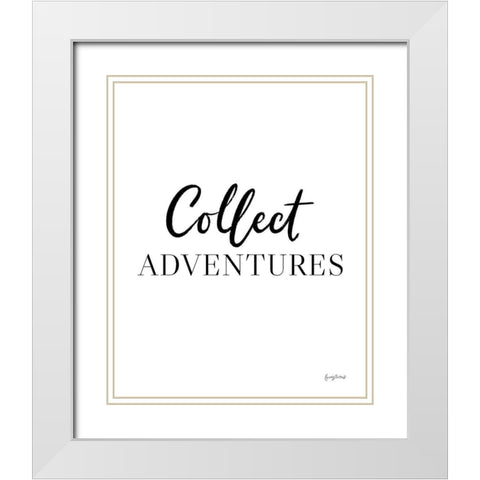 Simple Words II White Modern Wood Framed Art Print with Double Matting by Thorns, Becky