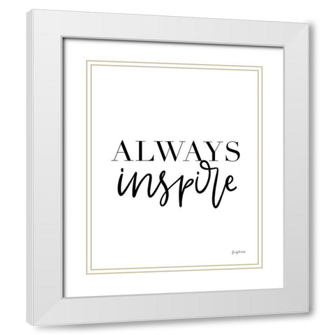 Simple Words III White Modern Wood Framed Art Print with Double Matting by Thorns, Becky