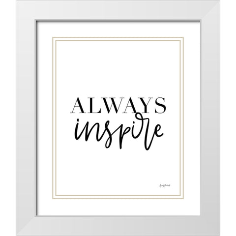 Simple Words III White Modern Wood Framed Art Print with Double Matting by Thorns, Becky