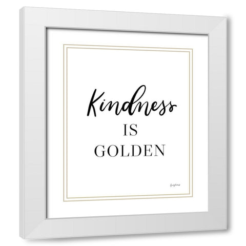 Simple Words IX White Modern Wood Framed Art Print with Double Matting by Thorns, Becky