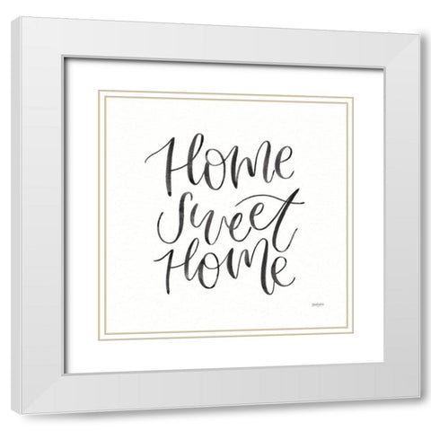 Home Sweet Home I BW White Modern Wood Framed Art Print with Double Matting by Jackson, Jenaya