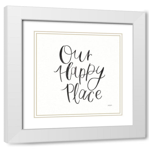 Home Sweet Home II BW White Modern Wood Framed Art Print with Double Matting by Jackson, Jenaya