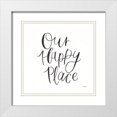 Home Sweet Home II BW White Modern Wood Framed Art Print with Double Matting by Jackson, Jenaya