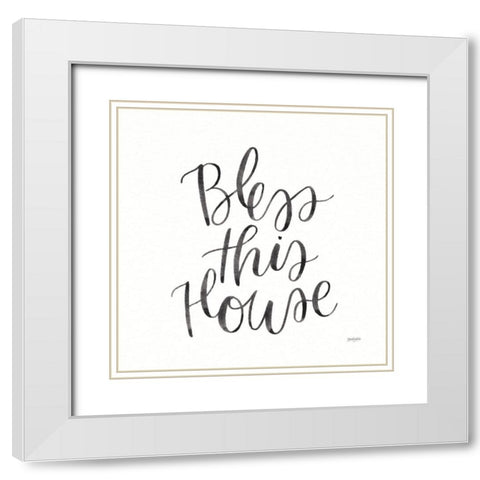 Home Sweet Home IV BW White Modern Wood Framed Art Print with Double Matting by Jackson, Jenaya