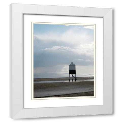 Morning Beach White Modern Wood Framed Art Print with Double Matting by Eichman, Andre