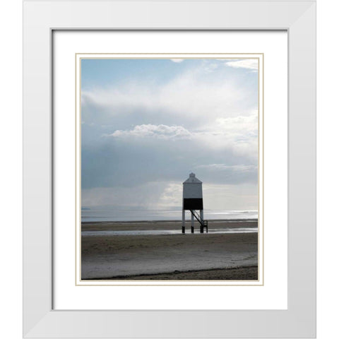 Morning Beach White Modern Wood Framed Art Print with Double Matting by Eichman, Andre