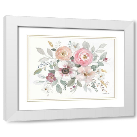 Essence of Spring I White Modern Wood Framed Art Print with Double Matting by Nai, Danhui