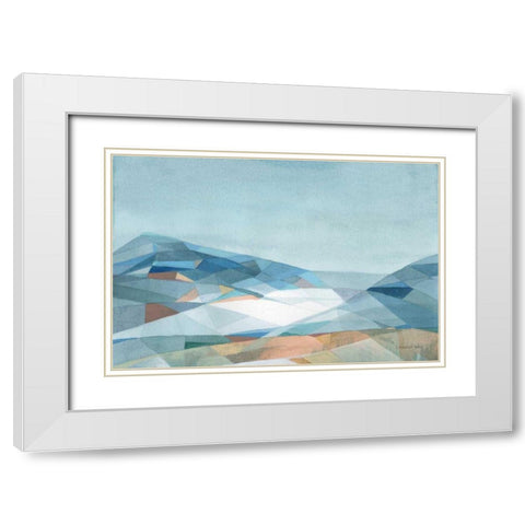 Geometric Mountain White Modern Wood Framed Art Print with Double Matting by Nai, Danhui