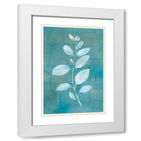 Cool Leaves II White Modern Wood Framed Art Print with Double Matting by Nai, Danhui