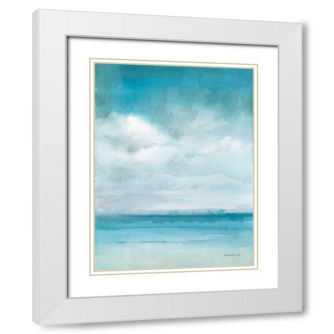 Ocean Breeze White Modern Wood Framed Art Print with Double Matting by Nai, Danhui