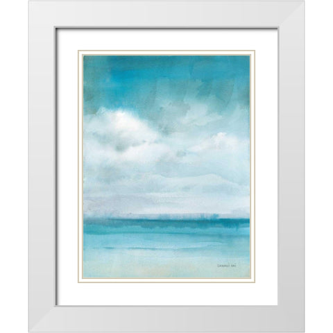 Ocean Breeze White Modern Wood Framed Art Print with Double Matting by Nai, Danhui