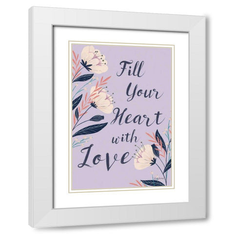 Modern Floral II Lilac White Modern Wood Framed Art Print with Double Matting by Thorns, Becky