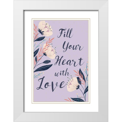 Modern Floral II Lilac White Modern Wood Framed Art Print with Double Matting by Thorns, Becky