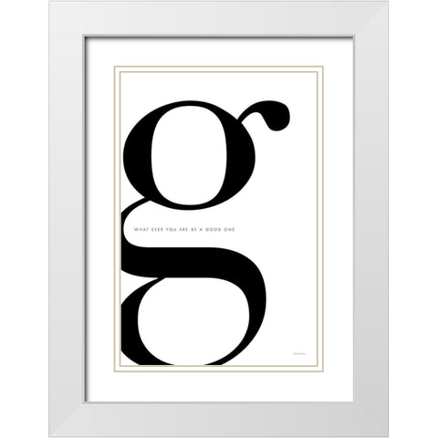 G is for Good on White White Modern Wood Framed Art Print with Double Matting by Charro, Mercedes Lopez