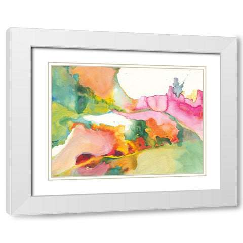 Liquified White Modern Wood Framed Art Print with Double Matting by Nai, Danhui