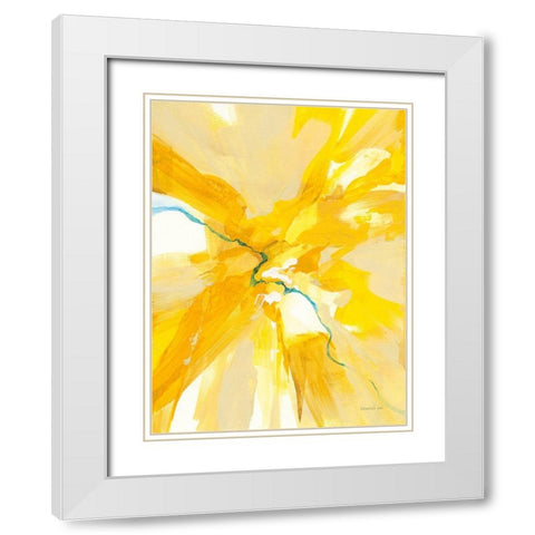 Sunburst White Modern Wood Framed Art Print with Double Matting by Nai, Danhui