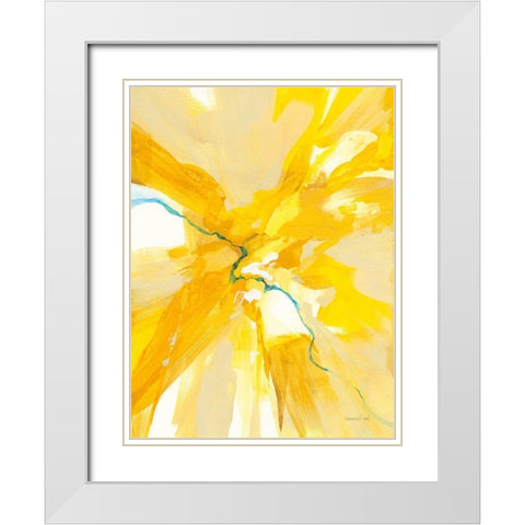 Sunburst White Modern Wood Framed Art Print with Double Matting by Nai, Danhui