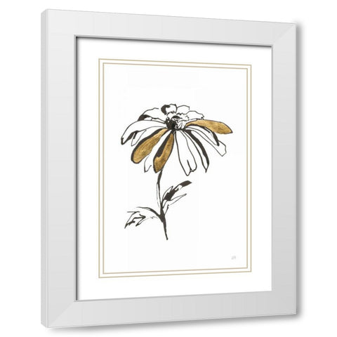 Leafed I White Modern Wood Framed Art Print with Double Matting by Paschke, Chris