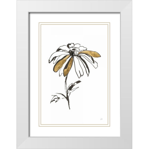 Leafed I White Modern Wood Framed Art Print with Double Matting by Paschke, Chris