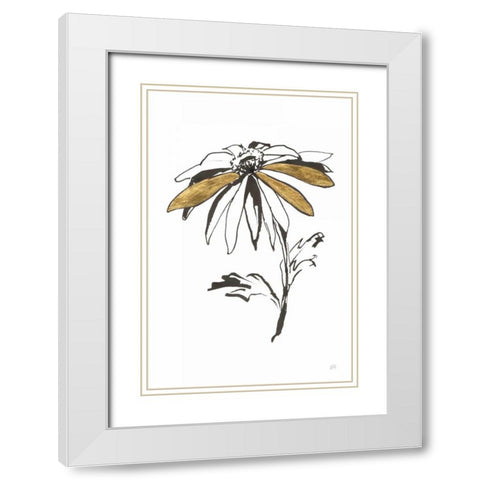 Leafed II White Modern Wood Framed Art Print with Double Matting by Paschke, Chris