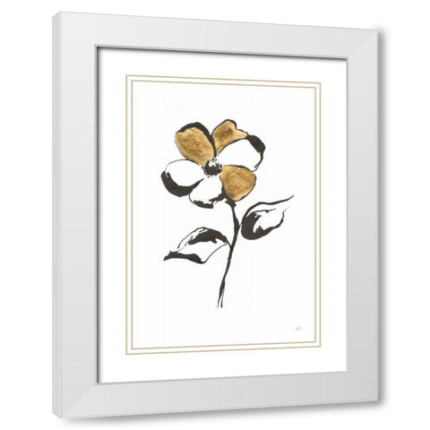Leafed III White Modern Wood Framed Art Print with Double Matting by Paschke, Chris