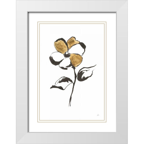 Leafed III White Modern Wood Framed Art Print with Double Matting by Paschke, Chris
