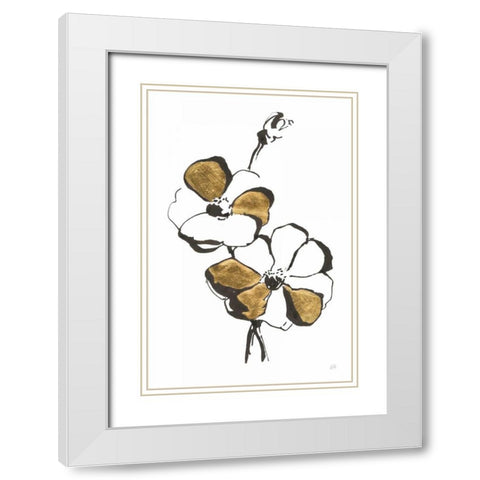 Leafed IV White Modern Wood Framed Art Print with Double Matting by Paschke, Chris