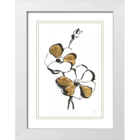 Leafed IV White Modern Wood Framed Art Print with Double Matting by Paschke, Chris