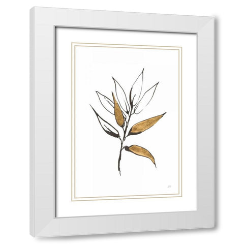 Leafed VI White Modern Wood Framed Art Print with Double Matting by Paschke, Chris