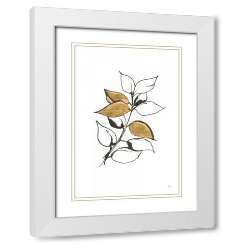 Leafed VII White Modern Wood Framed Art Print with Double Matting by Paschke, Chris