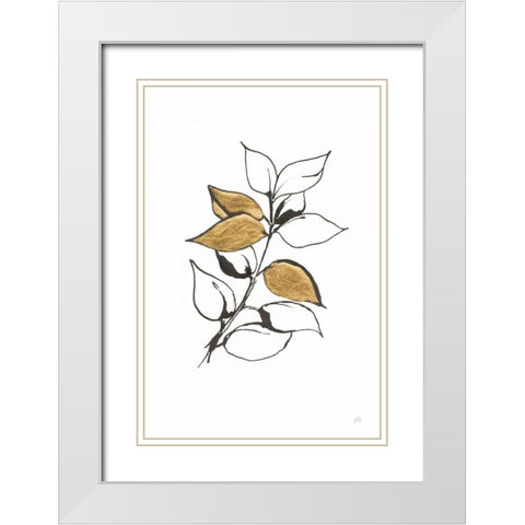 Leafed VII White Modern Wood Framed Art Print with Double Matting by Paschke, Chris