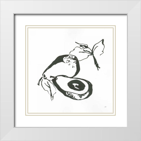 Avacado I BW White Modern Wood Framed Art Print with Double Matting by Paschke, Chris