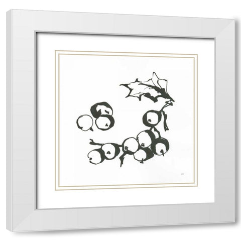 Grapes II BW White Modern Wood Framed Art Print with Double Matting by Paschke, Chris