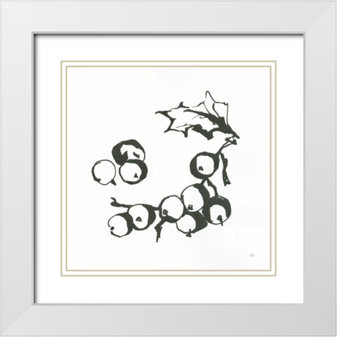 Grapes II BW White Modern Wood Framed Art Print with Double Matting by Paschke, Chris