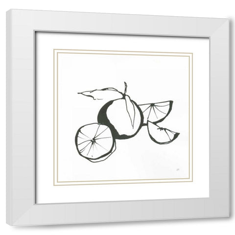 Oranges BW White Modern Wood Framed Art Print with Double Matting by Paschke, Chris