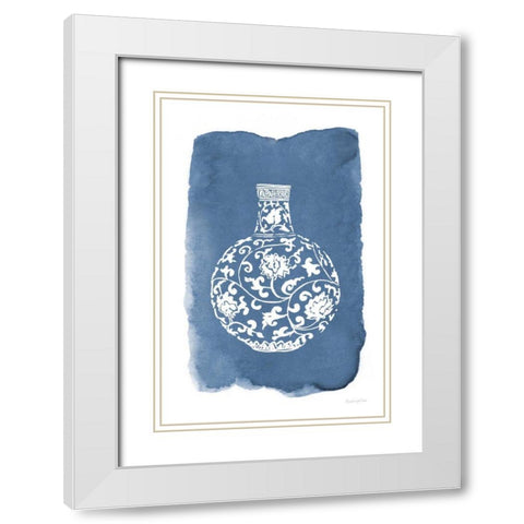Chinese Vase I White Modern Wood Framed Art Print with Double Matting by Charro, Mercedes Lopez