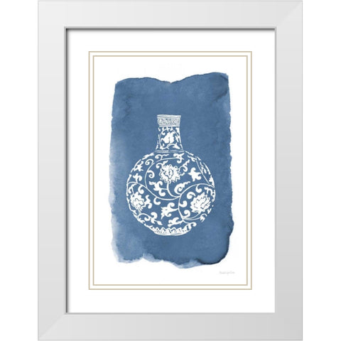Chinese Vase I White Modern Wood Framed Art Print with Double Matting by Charro, Mercedes Lopez