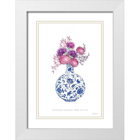 Chinoiserie Style I White Modern Wood Framed Art Print with Double Matting by Charro, Mercedes Lopez
