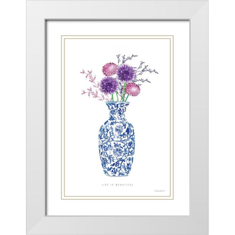 Chinoiserie Style II White Modern Wood Framed Art Print with Double Matting by Charro, Mercedes Lopez
