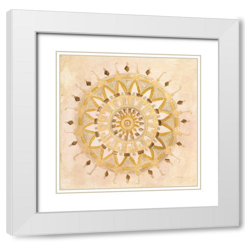 Textured Mandala White Modern Wood Framed Art Print with Double Matting by Vassileva, Silvia
