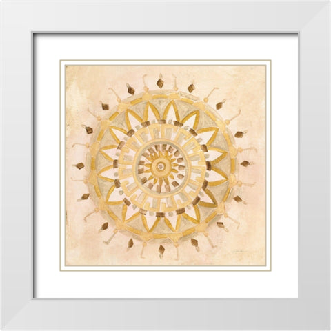 Textured Mandala White Modern Wood Framed Art Print with Double Matting by Vassileva, Silvia