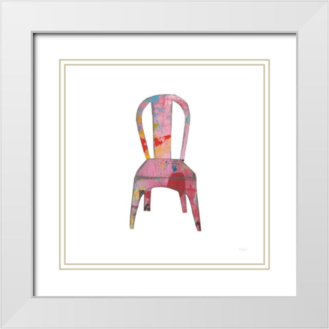 Mod Chairs I White Modern Wood Framed Art Print with Double Matting by Prahl, Courtney