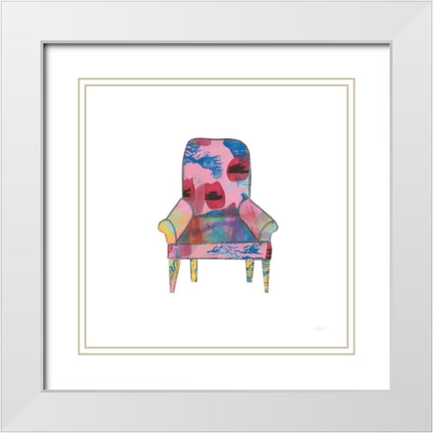 Mod Chairs VII White Modern Wood Framed Art Print with Double Matting by Prahl, Courtney