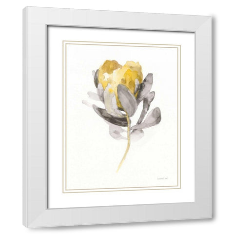 Spirit Flower II White Modern Wood Framed Art Print with Double Matting by Nai, Danhui