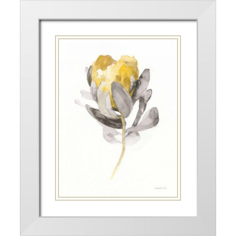 Spirit Flower II White Modern Wood Framed Art Print with Double Matting by Nai, Danhui