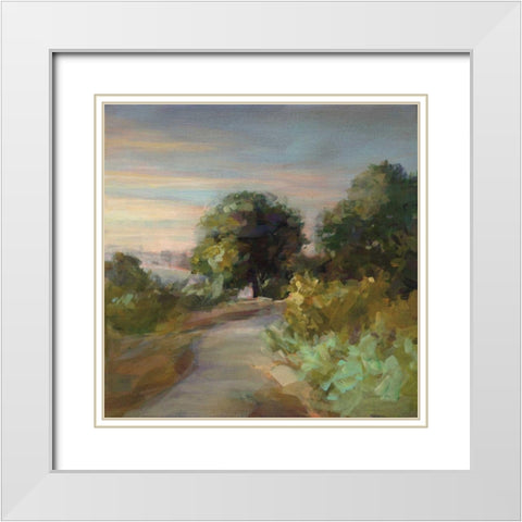 Eucalyptus Trail White Modern Wood Framed Art Print with Double Matting by Nai, Danhui