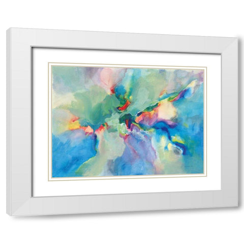 Glimmers White Modern Wood Framed Art Print with Double Matting by Nai, Danhui